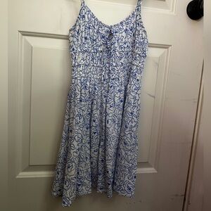 Blue and White Floral Dress